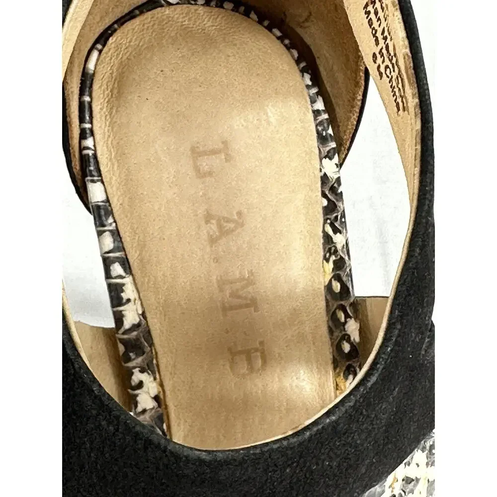 L.A.M.B Open Toe Platform Leather High Heel Stiletto Sz6M Stunning Gorgeous - Picture 5 of 12